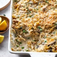 Thunfisch-Auflauf mit Pilzsuppe