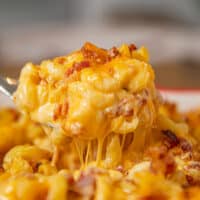 Bacon-Liebhaber-Makkaroni und Käse Auflauf