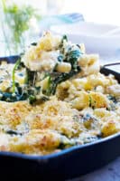 Cremiger Spargel-Lauch-Makkaroni-Auflauf