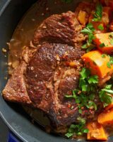 Kaffee-infundierter Rinderbraten