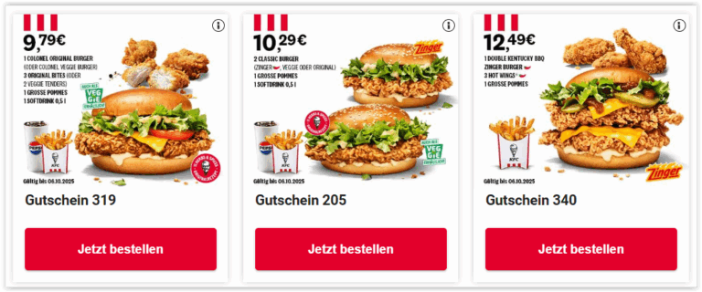 Aktuelle KFC Gutscheine & Aktionen gültig bis 06.10.2025