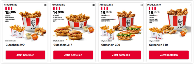 Aktuelle KFC Gutscheine & Aktionen gültig bis 05.02.2026